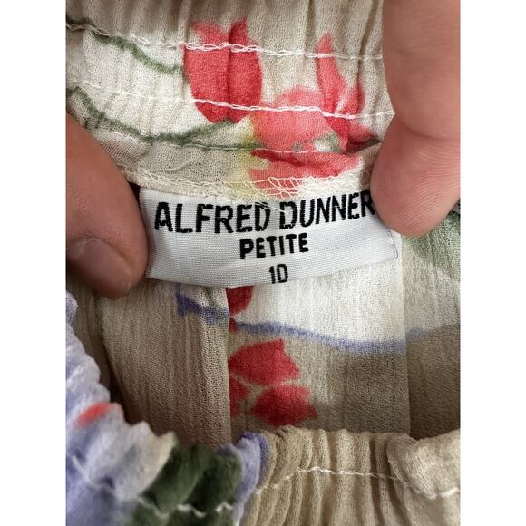 Alfred Dunner Womens Skirt Size 10 Petite Tan Floral - Picture 3 of 9